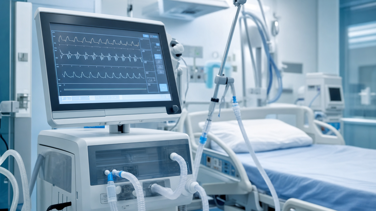 Equipamento de suporte a vida em UTI hospitalar